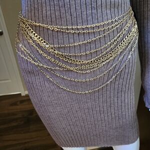 Elegant Gold Chain-Embellished Belt